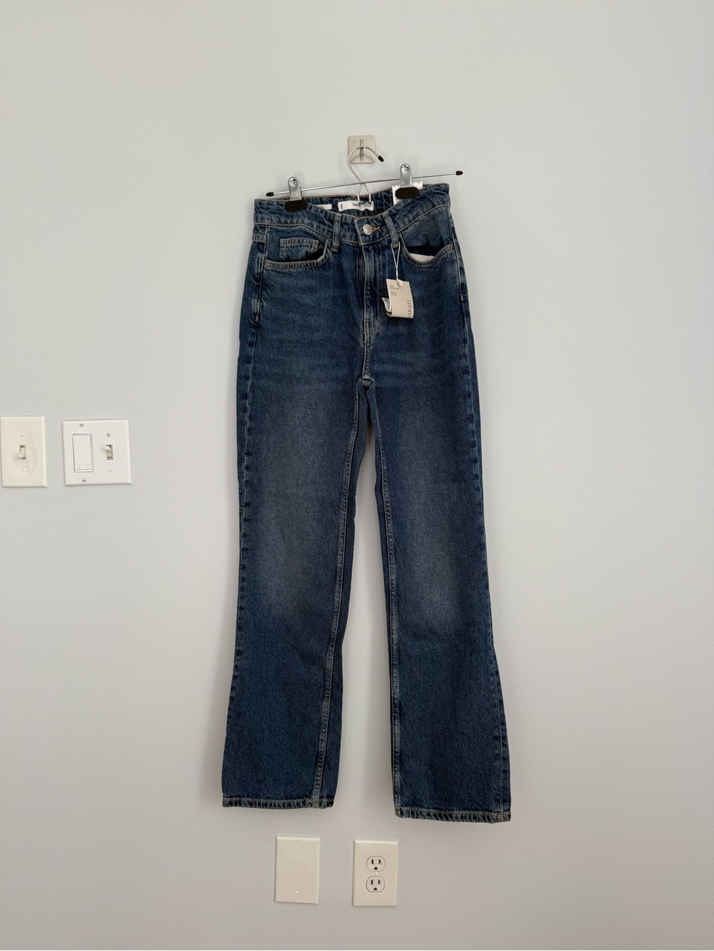 Mango Dark Blue Straight Leg Women's Jeans
